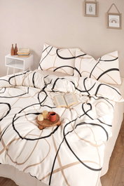 L'essentiel linge de maison Juego de Funda de Edredón Individual LineRondom - Cream